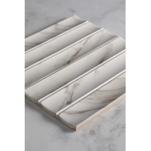 Teemo Matt Calacatta Gold Flute Marble Look  Porcelain Tile